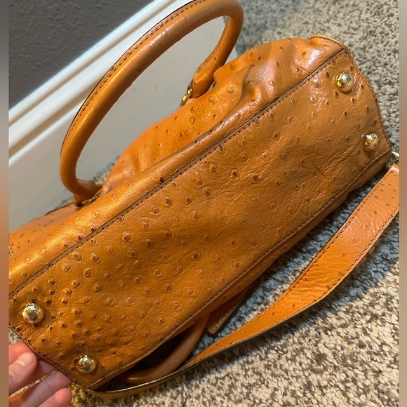 michael kors medium brown ostrich satchel - Picture 4 of 6